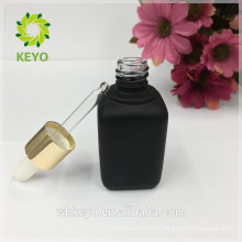 15 ml 30 ml 50 ml Vente chaude de haute qualité givré noir couleur cosmétique vide emballage verre flacon compte-gouttes